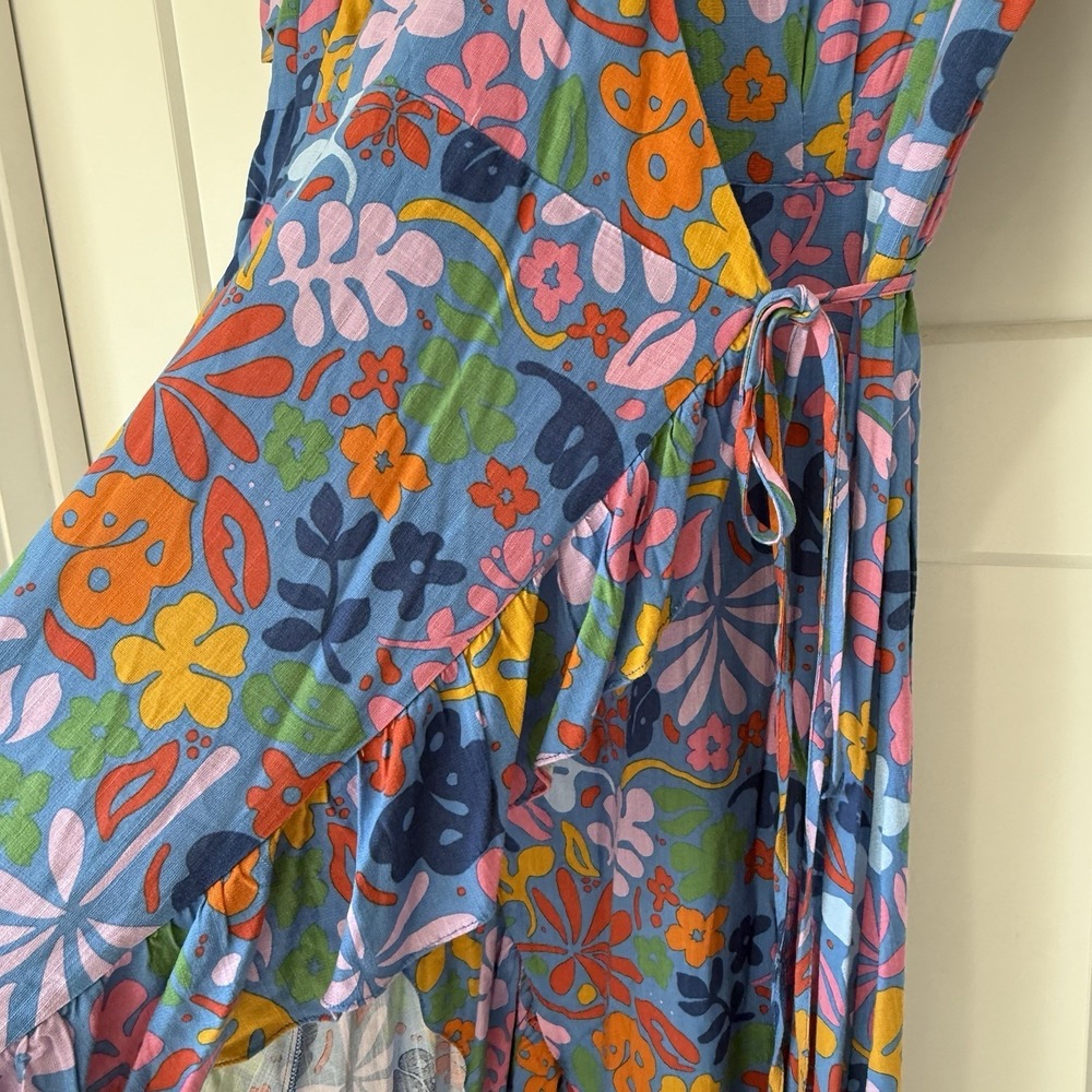 Sugarlips Maxi‎ Dress Womens XL Floral Wrap Cottagecore Boho Hippie Feminine - Picture 4 of 10